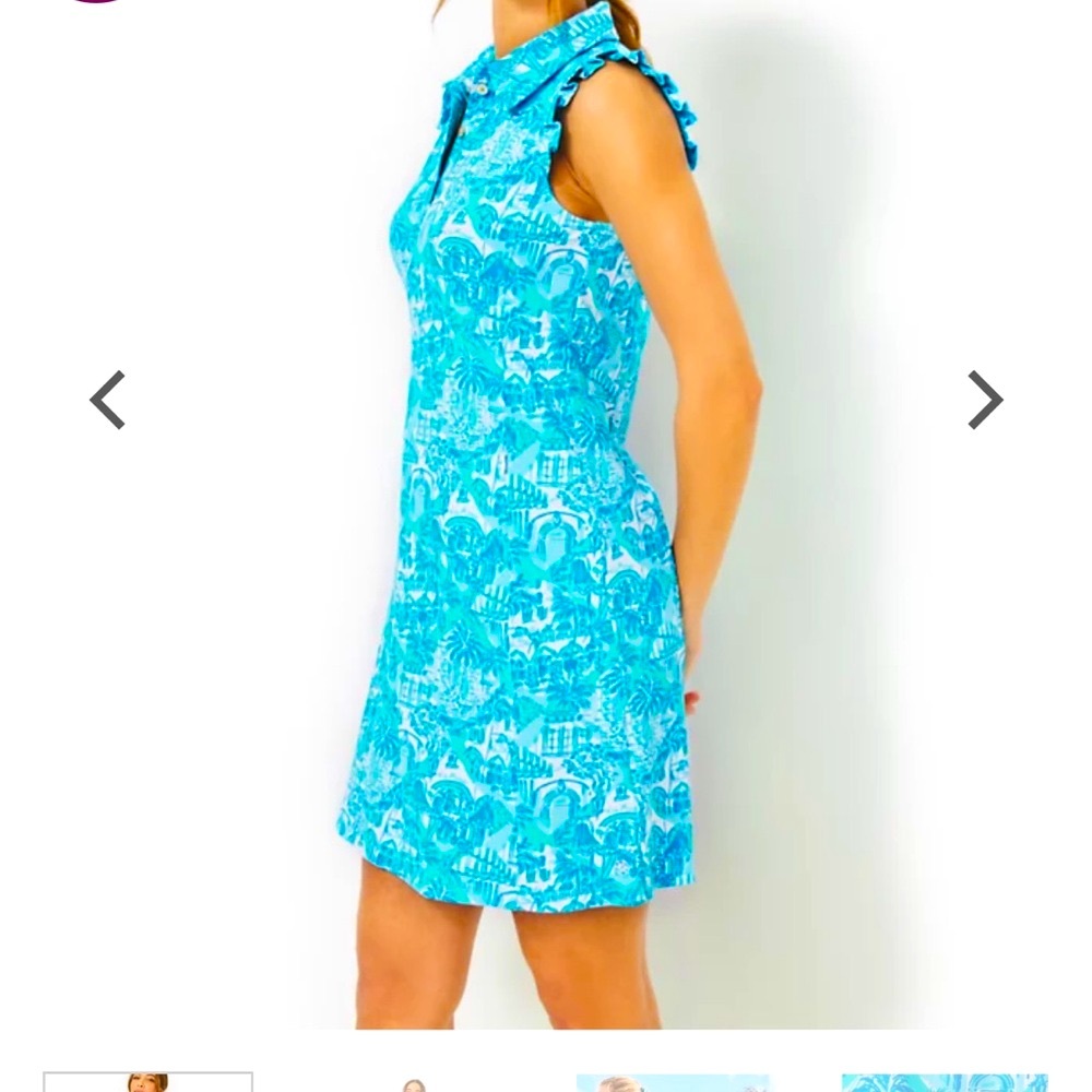 NWOT! Lilly Pulitzer Luxletic Silvia Dress Amalfi Blue Sunny State Of Mind XS - Picture 4 of 8